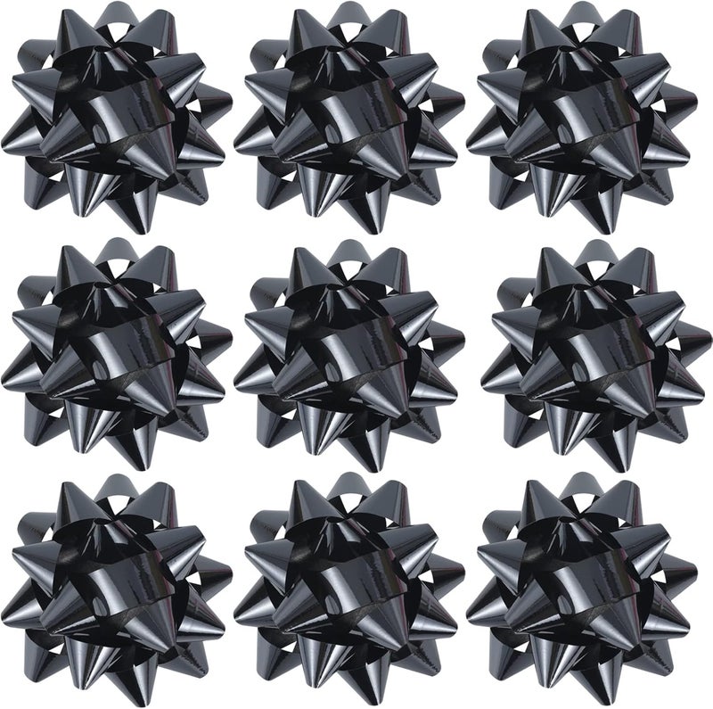 DYSHIPEN 24 Large Gift Bows,3.5 inches, Bows for Gift Wrapping and Presents,Christmas Bows,for Parties, Birthdays, Weddings or Other Holidays. (Black) - Image 1
